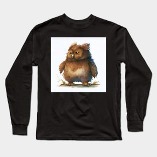 Cute Watercolor Owlbear Long Sleeve T-Shirt